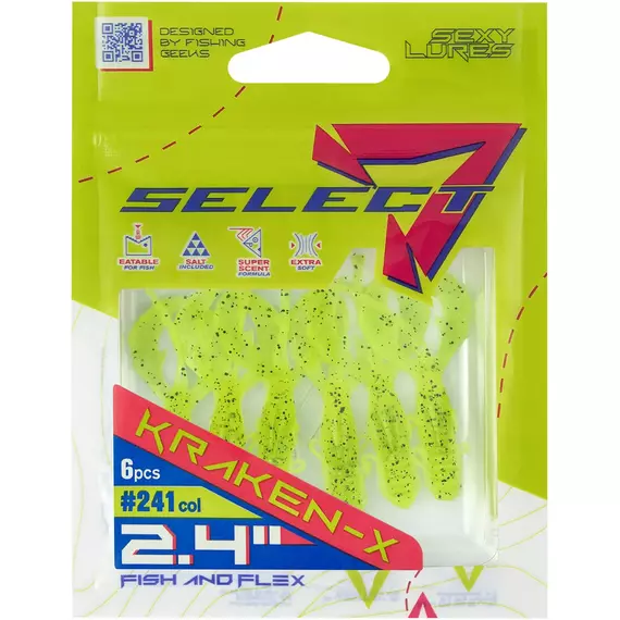 Силікон Select Kraken-X SE 2.4" #241 (6шт/уп), Довжина силікону: 2.4" (6.1 см), Колір силікону: 241, фото , изображение 2